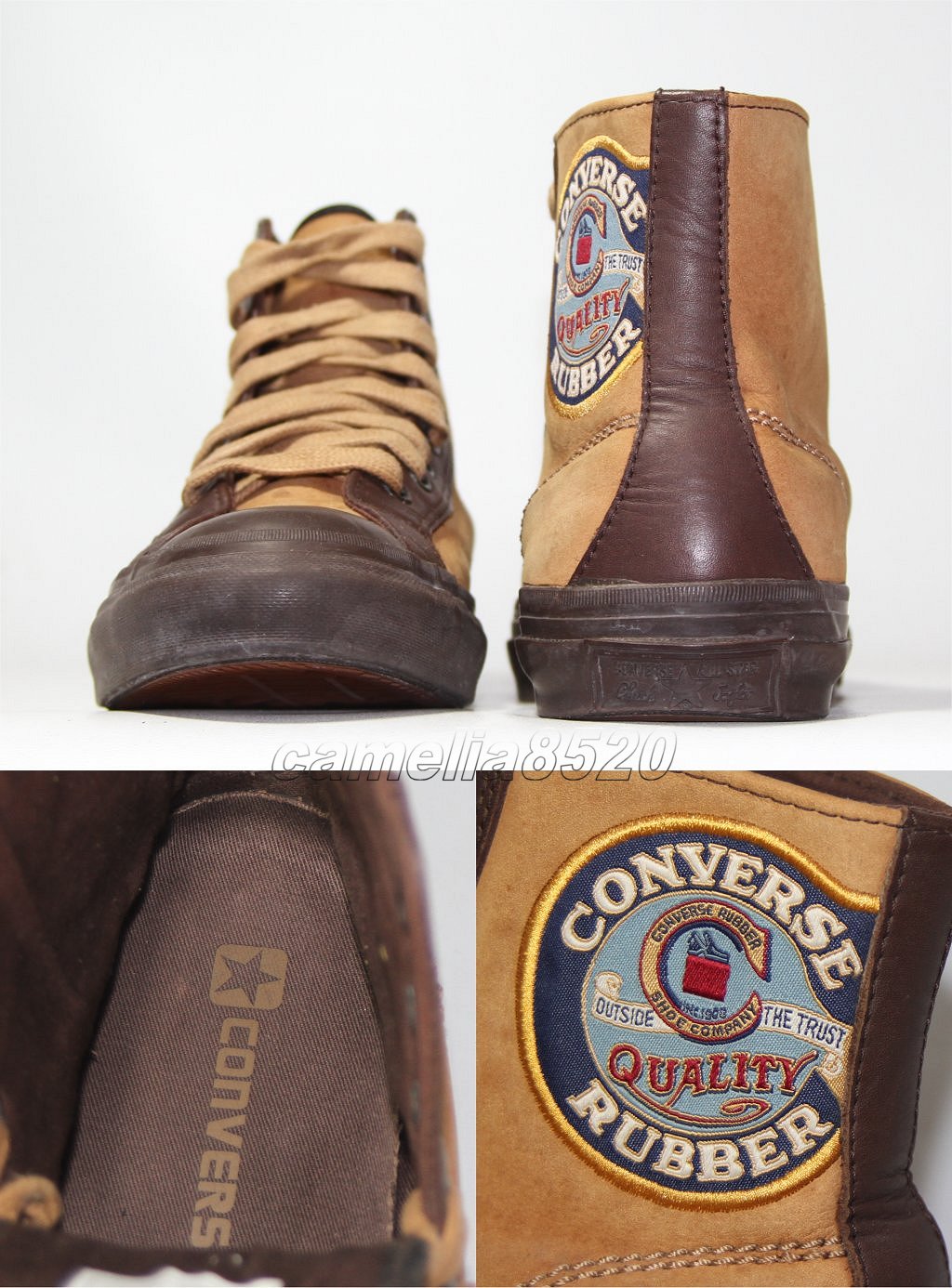 Converse zipper Taylor all Star Premium Vintage 1908 HI leather ox is  ikatto 1J868 Brown / wheat color US5.5 24.5cm used beautiful goods : Real  Yahoo auction salling
